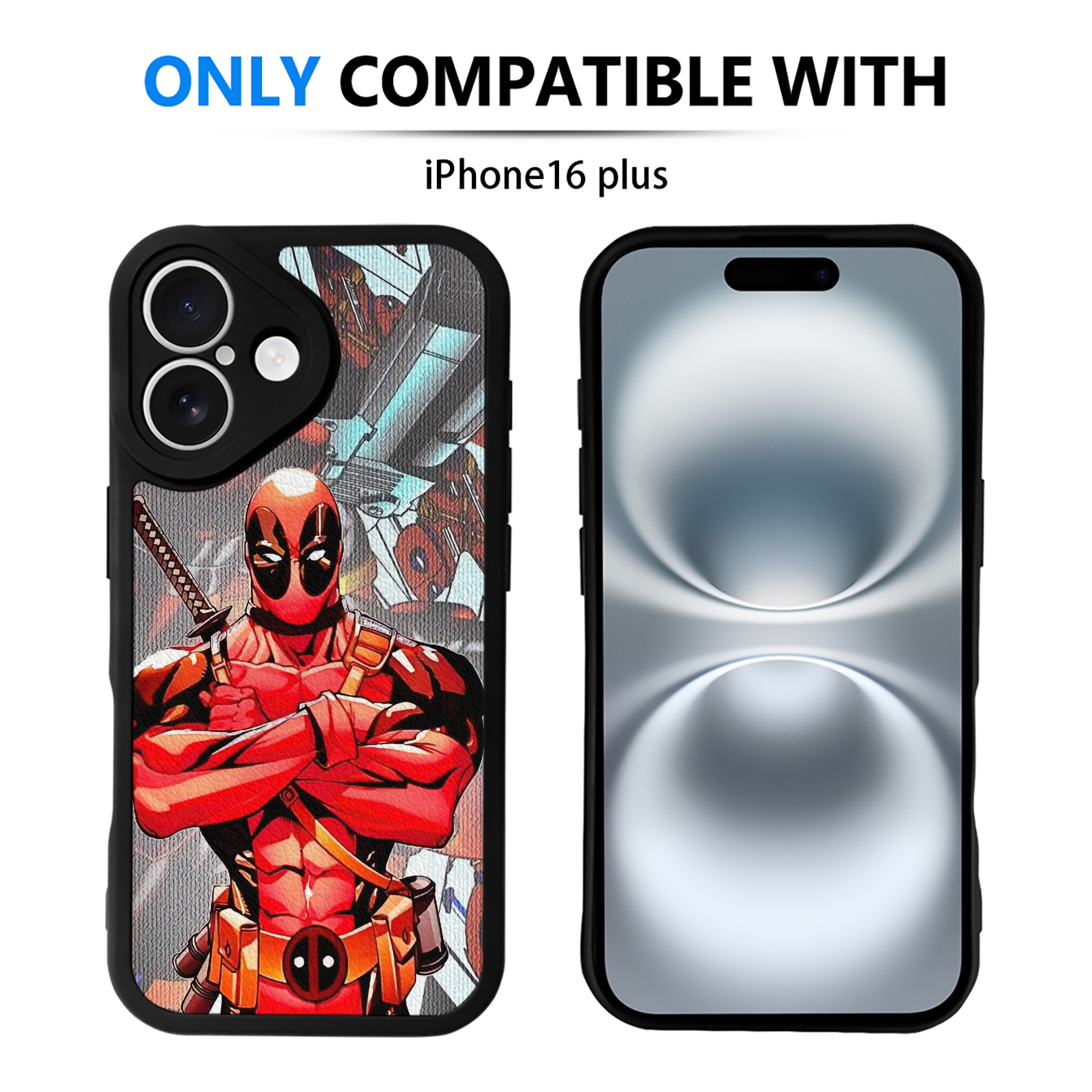 （画像用） Deadpool デッドプール 【iPhone 16シリーズ対応】シリコンスマホケース（レザー調） 材質：シリコン